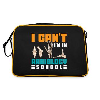 I can't I'm in Radiology school - Retro Tasche - Schwarz/Gold - Hinten
