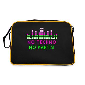 No techno quote - Retro Bag - black/gold - Back