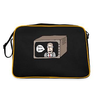 Bon Jour - Retro Tasche - Schwarz/Gold - Hinten