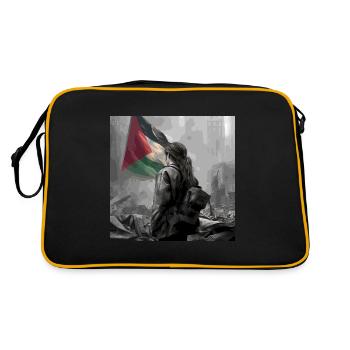 Freedom Free Palestine - Retro Tasche - Schwarz/Gold - Hinten