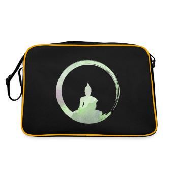 Bouddhisme - Silhouette du Bouddha Enso Zen Circle 1 - Sac Retro - noir/or - Dos