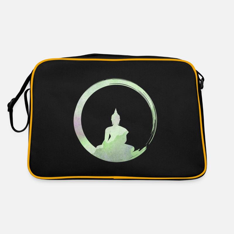 Bouddhisme - Silhouette du Bouddha Enso Zen Circle 1 Sac Retro