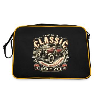 55th Birthday Vintage 1970 NOT OLD CLASSIC - Retro Bag - black/gold - Back