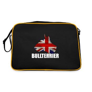 Silhouette du chien Bull Terrier Grande-Bretagne - Sac Retro - noir/or - Dos