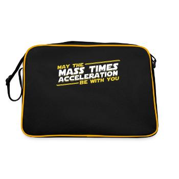 Mass times Acceleration Nerd Geek Gift - Retro Bag - black/gold - Back