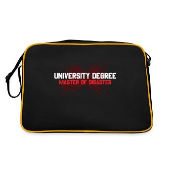Master of Disaster Studium Lustiges Geschenk - Retro Tasche - Schwarz/Gold - Hinten