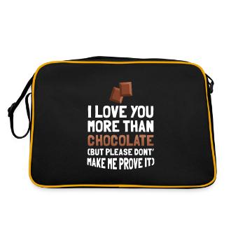 Je t’aime plus que le chocolat cadeau cool - Sac Retro - noir/or - Dos