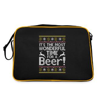 Christmas Sweater Best Time for Beer Fun - Retro Bag - black/gold - Back