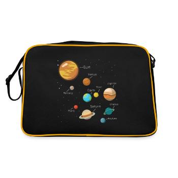 Univers Planètes Galaxie Comic Cadeau Cool - Sac Retro - noir/or - Dos