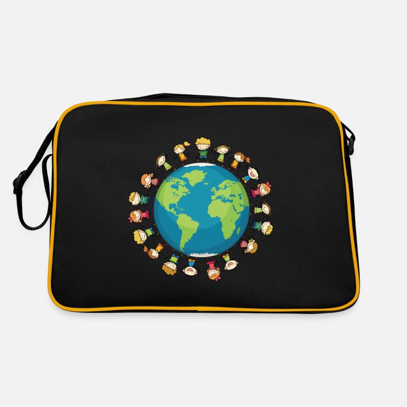 Viele Kinder Erde Planet Lustiges Geschenk Retro Tasche