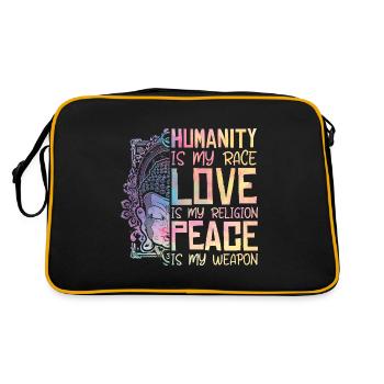 Religion Humanité Amour Paix Cooles - Sac Retro - noir/or - Dos