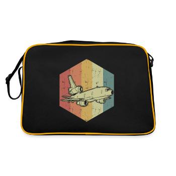 Airplane Retro Colors Cool Gift - Retro Bag - black/gold - Back
