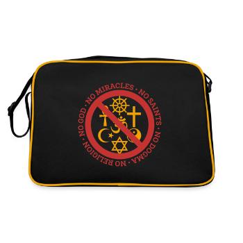 Athée Dieu miracle Saint Dog cycle cadeau - Sac Retro - noir/or - Dos