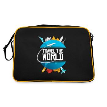 World Trip Around the World Cool Gift - Retro Bag - black/gold - Back