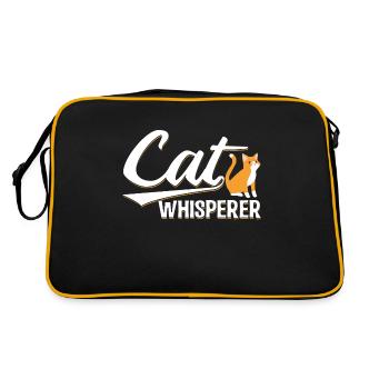 Cat Whisperer Funny Gift - Retro Bag - black/gold - Back