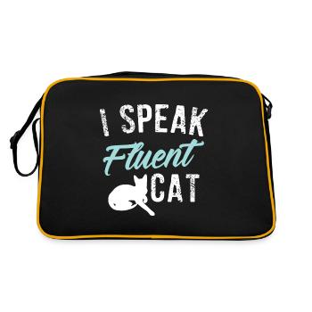 I speak fluently Cat Funny gift - Retro Bag - black/gold - Back