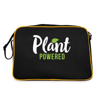 Plants Based Vegan Delicious Food Vegetables Cool - Retro Bag - black/gold - Back