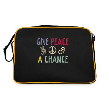 Hippie Donne la paix une chance Sort Cooles - Sac Retro - noir/or - Dos