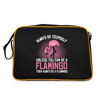 Flamingo Sois-tu Rose Cadeau Drôle - Sac Retro - noir/or - Dos