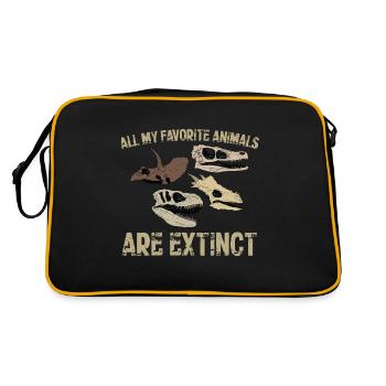 Dinosaur favorite animals are extinct - Retro Bag - black/gold - Back