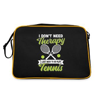 Tennis Therapy Sport Fun Gift - Retro Bag - black/gold - Back