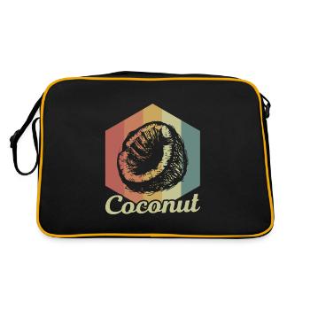 Coconut Retro Vegan Cool Gift - Retro Bag - black/gold - Back
