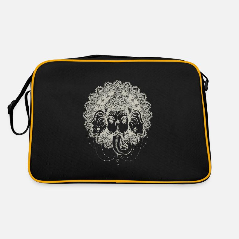 Sak Yant Thai Tattoo Elefant Cooles Geschenk - Retro Tasche - Schwarz/Gold