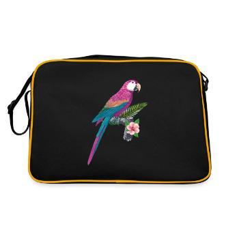 Parrot Ara Bird Ornithologist Cool Gift - Retro Bag - black/gold - Back