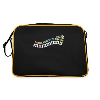 I still play with trains - Retro Bag - black/gold - Back