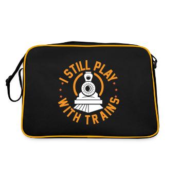 Les amateurs de trains jouent avec le chemin de fer - Sac Retro - noir/or - Dos
