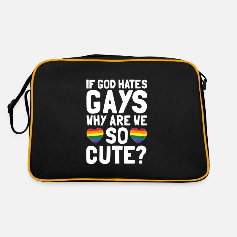 LGBT Gott hasst schwule Regenbogen Herz Retro Tasche
