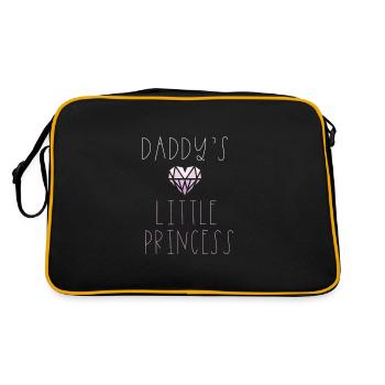 Dad's Little Princess Heart Daughter Gift - Retro Bag - black/gold - Back