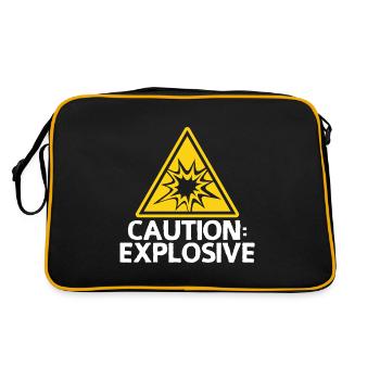 Alarme d’explosion Attention Bouclier - Sac Retro - noir/or - Dos