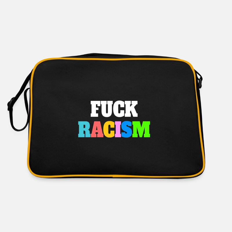 Fuck racism Bunt Statement Proverbe Sac Retro