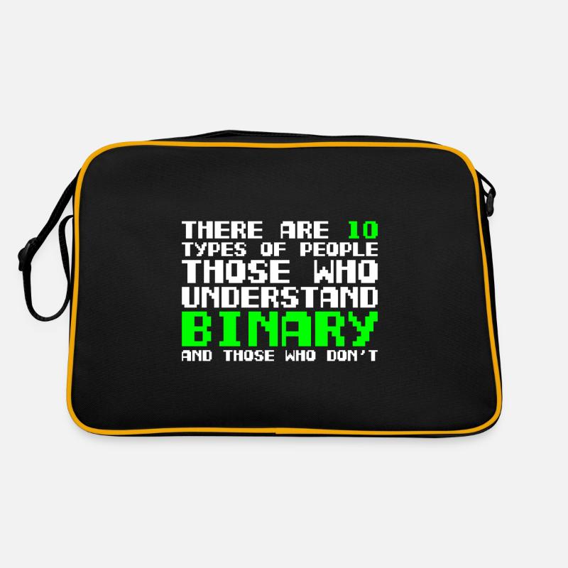 There are two types of people binary programmers - Retro Bag - black/gold