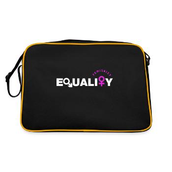 Feminist - Feminismus - Equality - Retro Tasche - Schwarz/Gold - Hinten