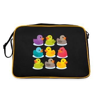 Geh ducky! Ente, duck los! - Retro Tasche - Schwarz/Gold - Hinten