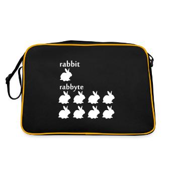 Programmer computer scientist byte rabbit gift - Retro Bag - black/gold - Back