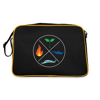 Four elements environmental protection nature gift - Retro Bag - black/gold - Back
