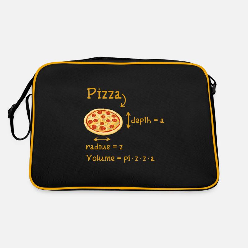 Pizza Pi Mathe Formel Geschenk - Retro Tasche - Schwarz/Gold