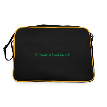 Capitalisme nerd geek informatique capitaliste - Sac Retro - noir/or - Dos
