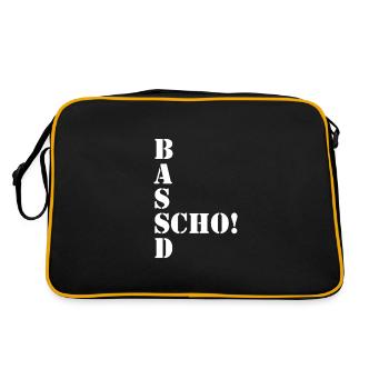Bassd scho Passt schon Bayerisch Bayern Geschenk - Retro Tasche - Schwarz/Gold - Hinten