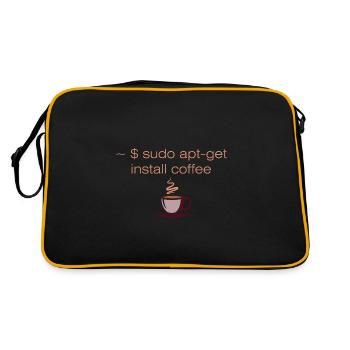 Sudo apt-get install coffee Linux computer scientist - Retro Bag - black/gold - Back