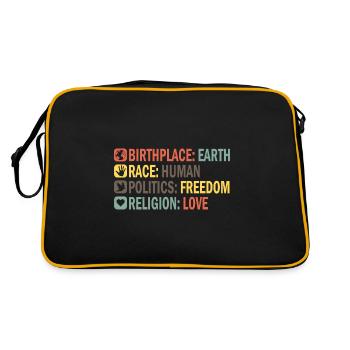Birthplace Earth Race Human Anti Racism - Retro Bag - black/gold - Back