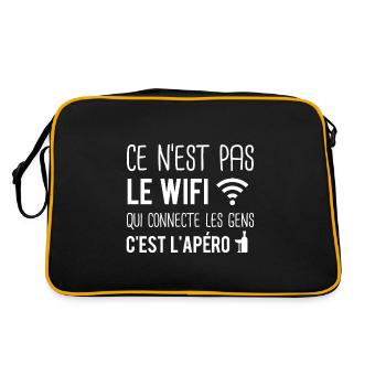 Ce n'est pas le wifi qui connecte les gens - Sac Retro - noir/or - Dos
