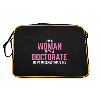 Phd doctor graduation saying gift - Retro Bag - black/gold - Back