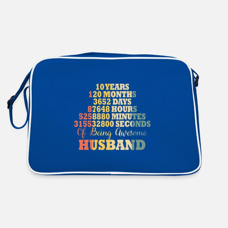Ehemann 10 Jahre Juniläum Hochzeit Spruch Retro Tasche