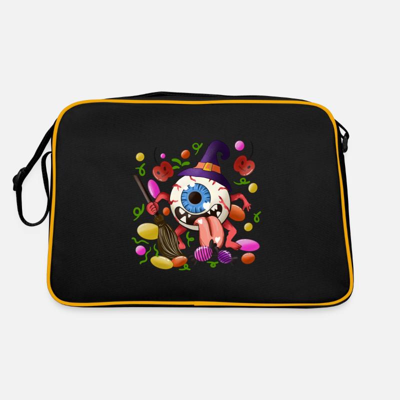 Eyeball Candy Happy Halloween Gift - Retro Tasche - Schwarz/Gold
