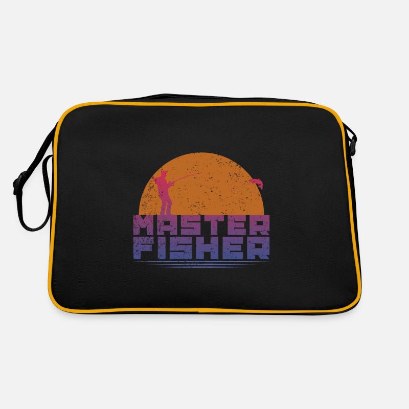 Angeln - Retro Tasche - Schwarz/Gold