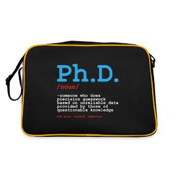 Cadeau de fin d'études doctorant universitaire - Sac Retro - noir/or - Dos